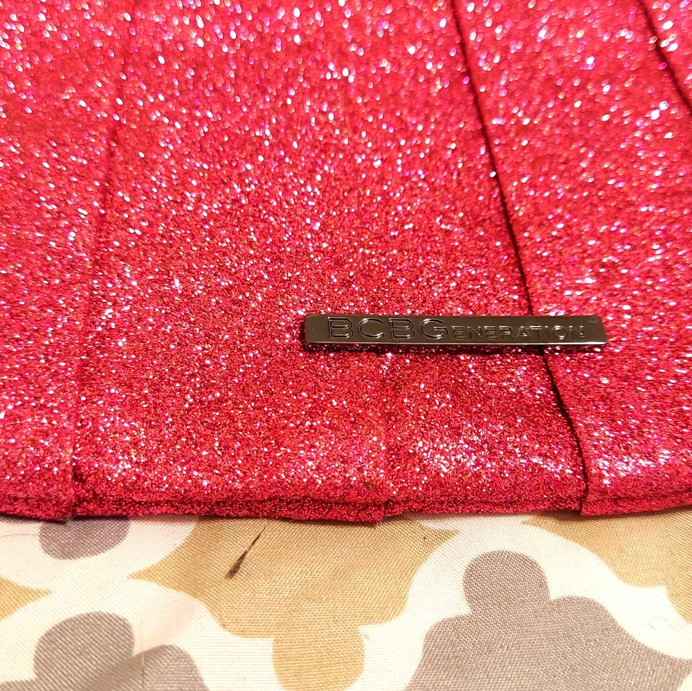 NWOT Sparkly glitter Pink Barbie BCBG purse